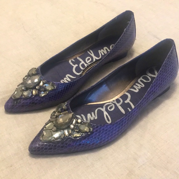 Sam Edelman Electric Blue Embellished Flats - Picture 3 of 7